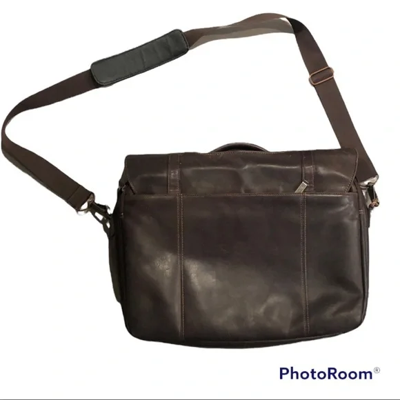 Kenneth Cole Reaction, Leather Briefcase/Laptop bag, One Size, Brown